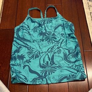 Athleta Teal Floral Tankini Top